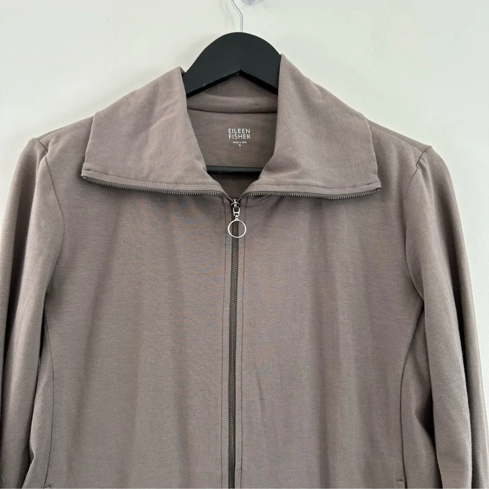 Eileen Fisher Organic Cotton Lycra Zip Up Jacket Size Small - Picture 8 of 12